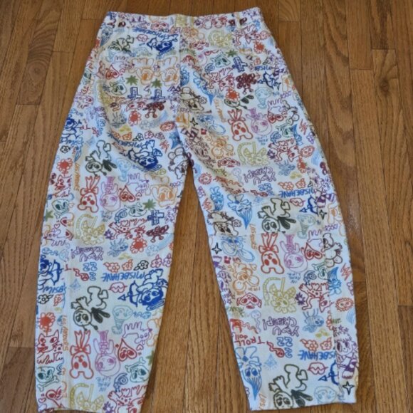 Krush Kandy Graffiti Jeans –Streetwear Art Statement –Stylized Cartoon–Size L - Picture 9 of 9